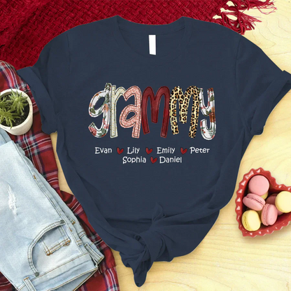 Grandmother/Mama/Mom/Momma/Name Applique CTH01 T-Shirt