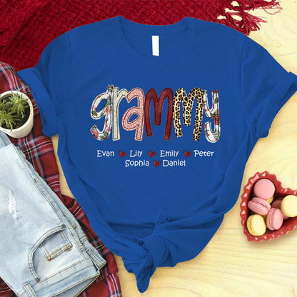 Grandmother/Mama/Mom/Momma/Name Applique CTH01 T-Shirt