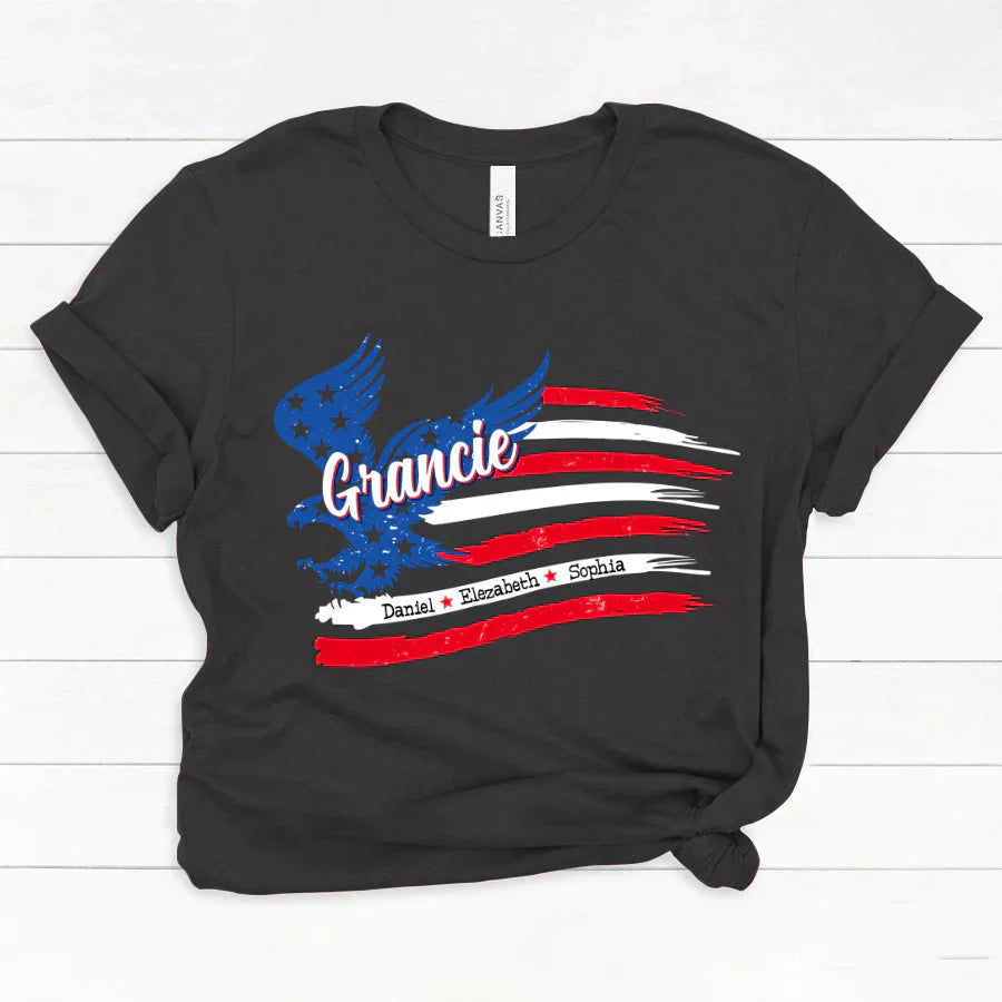 Grancie With Grandkids Names 4th Of July CTL94 Classic Canvas