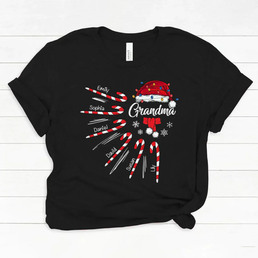 Grandma Christmas Candy Kid Names Classic Canvas