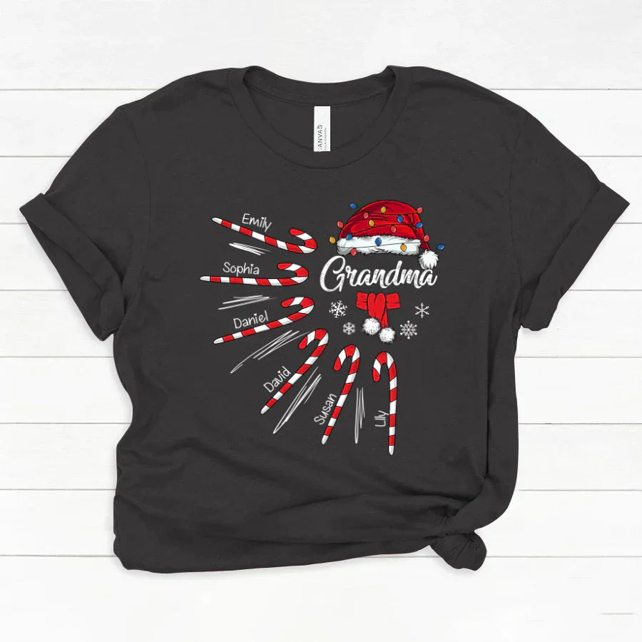 Grandma Christmas Candy Kid Names Classic Canvas