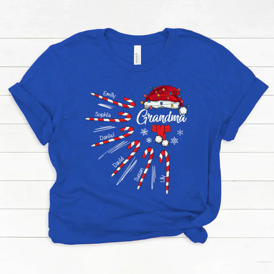 Grandma Christmas Candy Kid Names Classic Canvas