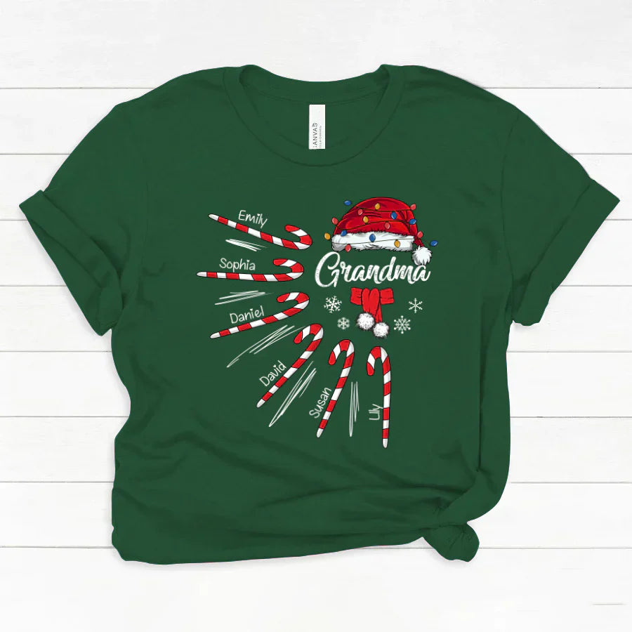 Grandma Christmas Candy Kid Names Classic Canvas