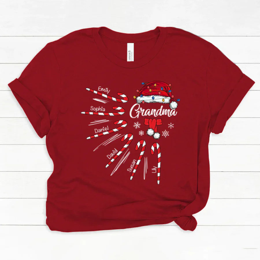 Grandma Christmas Candy Kid Names Classic Canvas