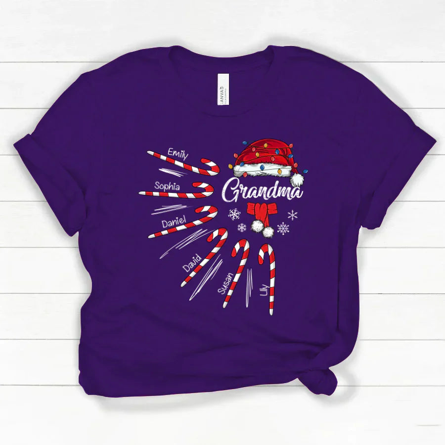 Grandma Christmas Candy Kid Names Classic Canvas