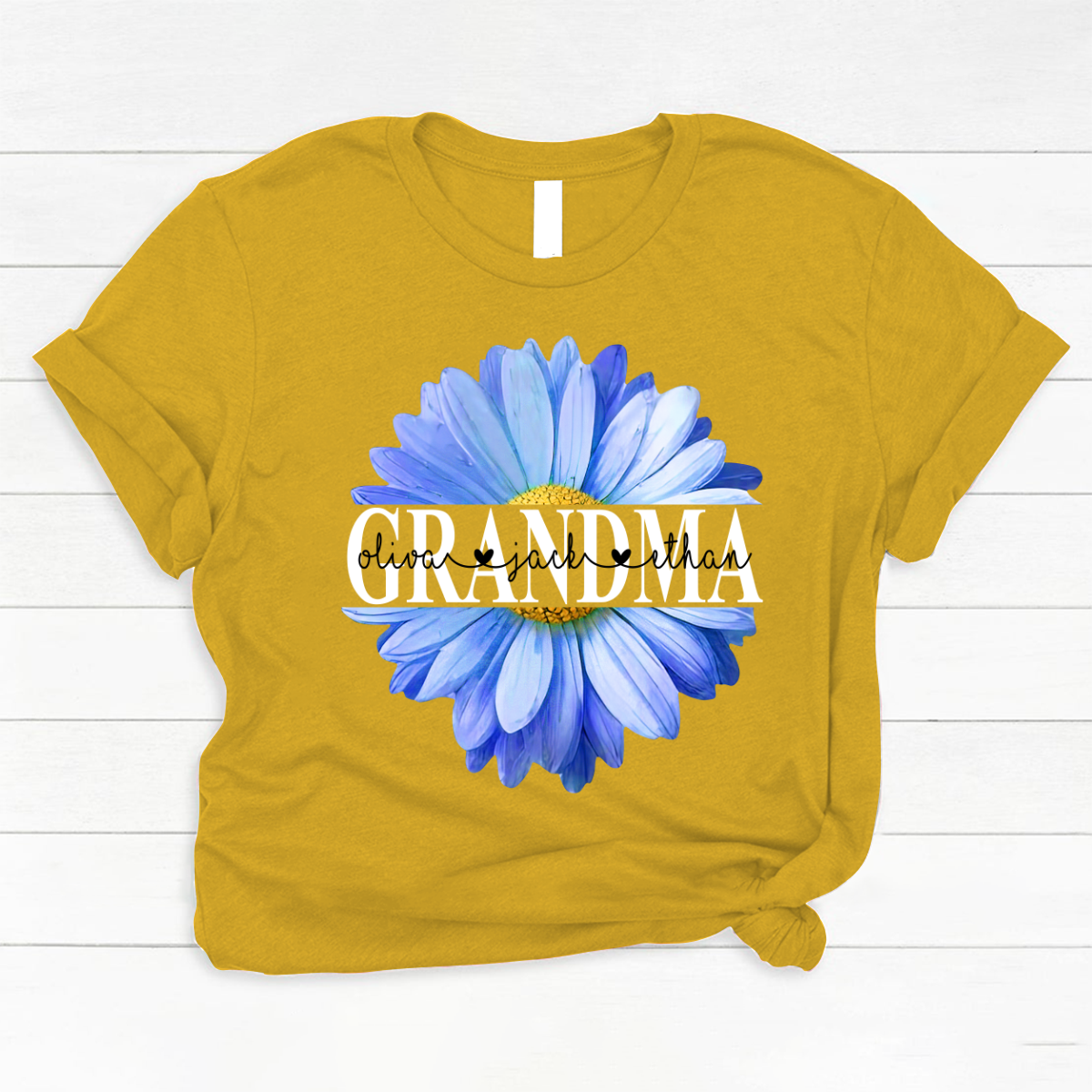 Grandma Flower Daisy Color Blue And Grandkids Mother's Day Classic Canvas