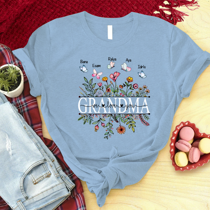Grandma Flower We Love You T-Shirt