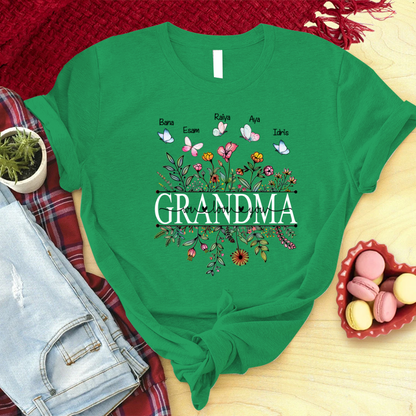 Grandma Flower We Love You T-Shirt