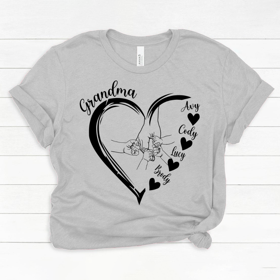 Grandma Heart Hands And Grandkids Mother's Day Classic Canvas