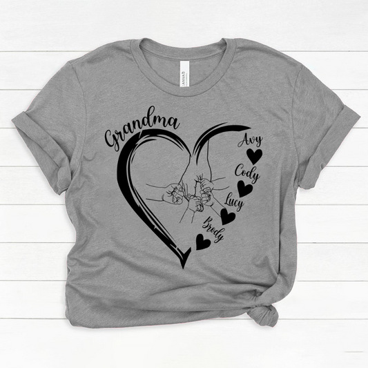 Grandma Heart Hands And Grandkids Mother's Day Classic Canvas
