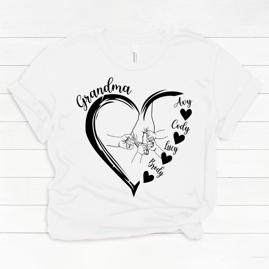Grandma Heart Hands And Grandkids Mother's Day Classic Canvas