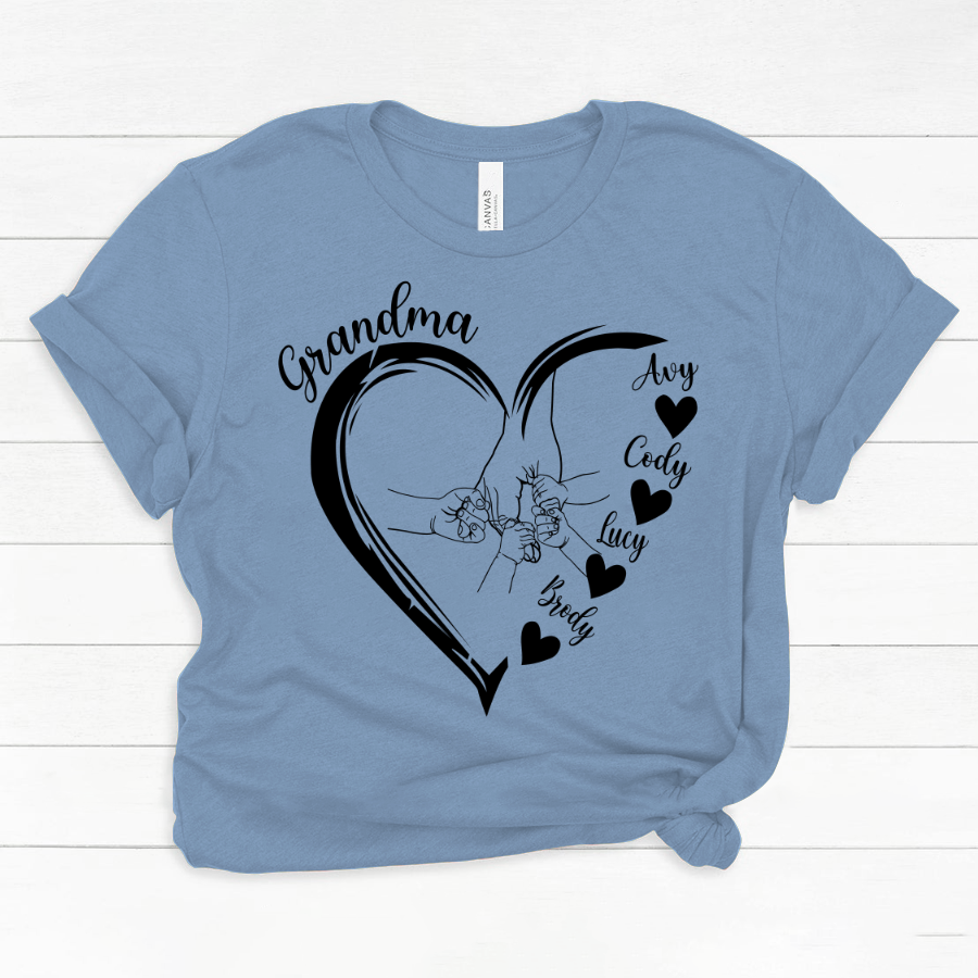 Grandma Heart Hands And Grandkids Mother's Day Classic Canvas