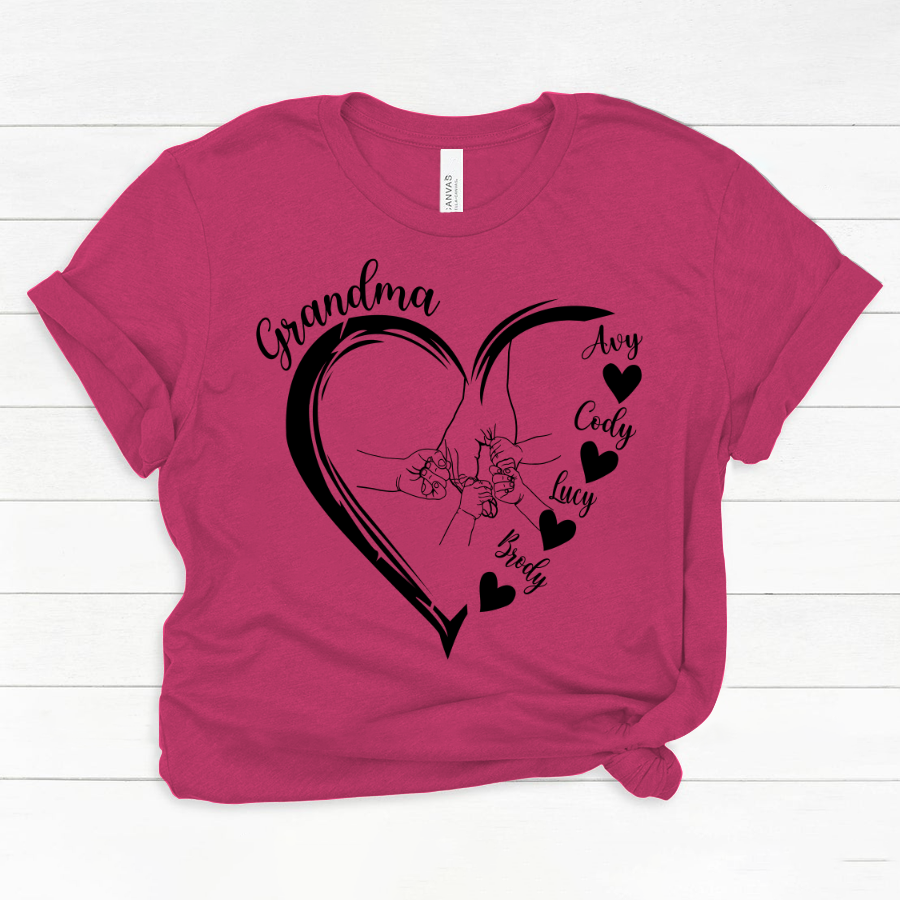 Grandma Heart Hands And Grandkids Mother's Day Classic Canvas