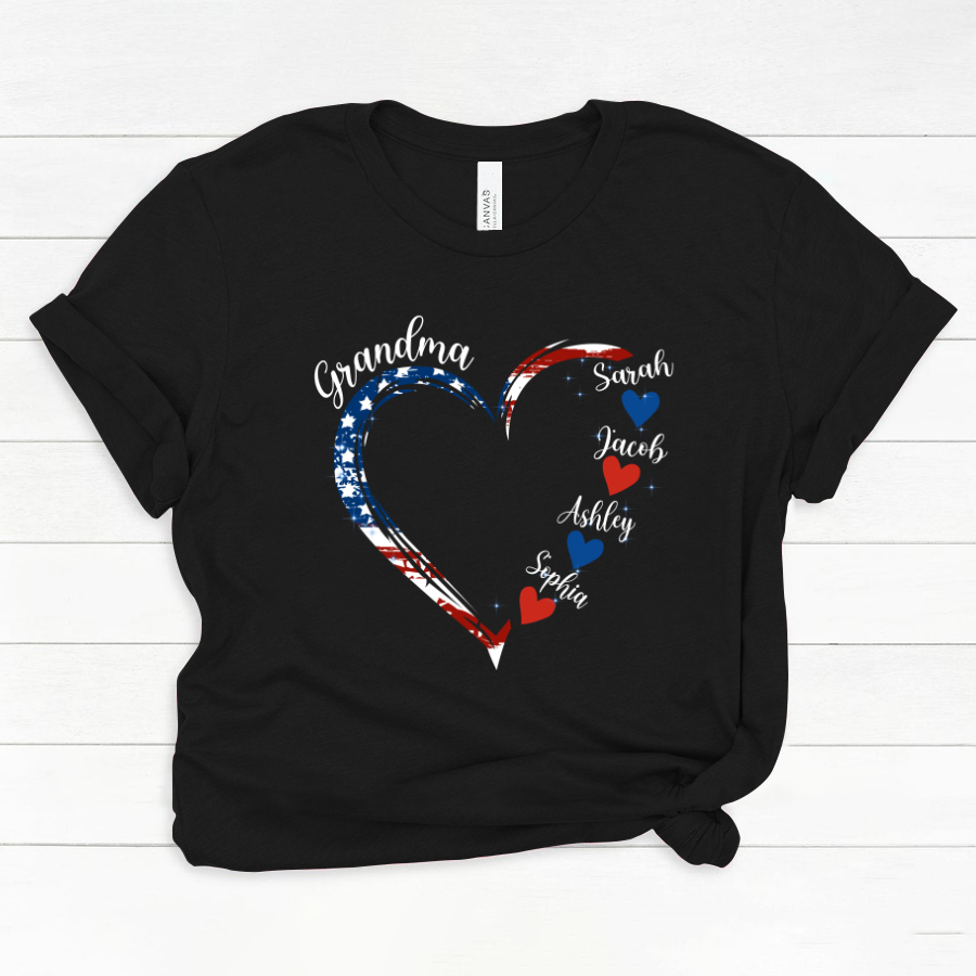 Grandma and Grandkids American Hearts Classic Canvas