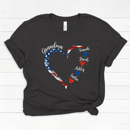 Grandma and Grandkids American Hearts Classic Canvas