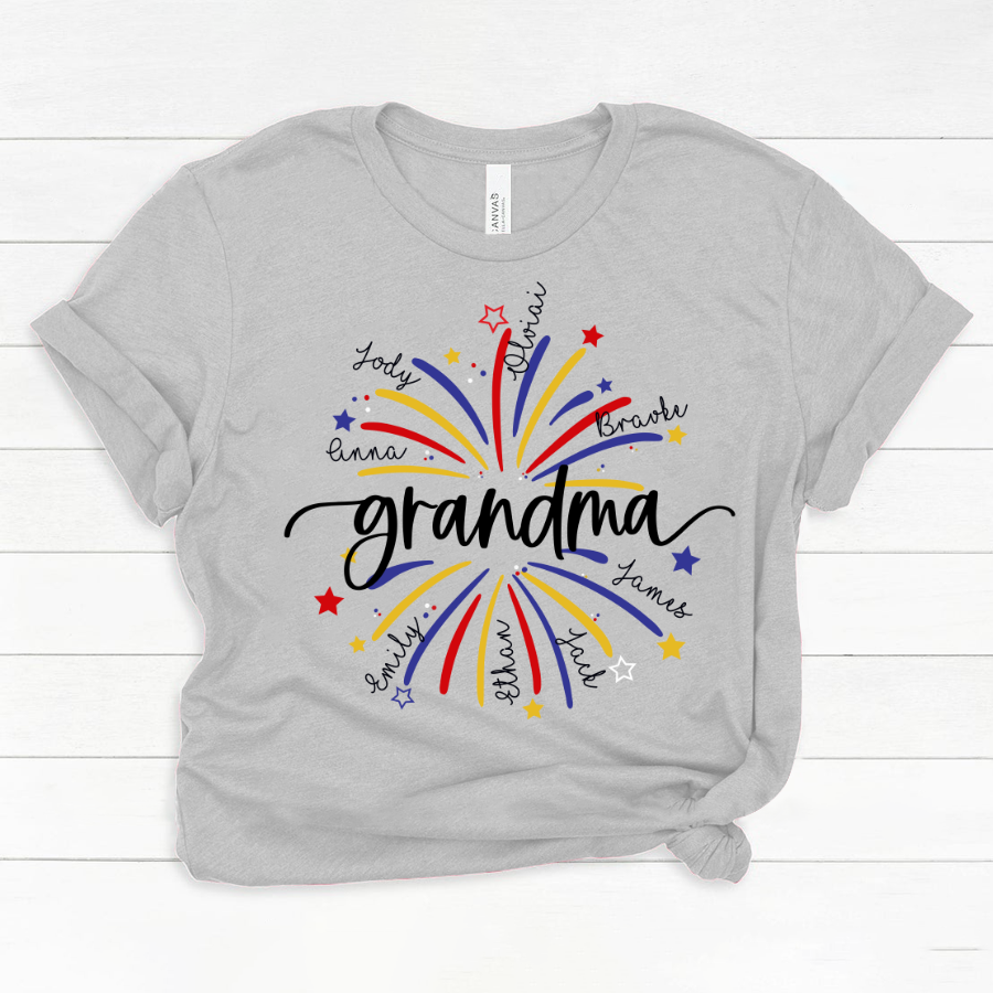 Grandma firework star And Grandkids 4th of july Classic Canvas