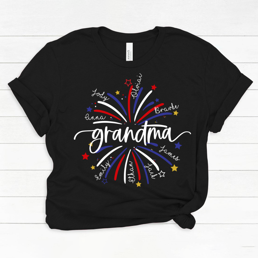 Grandma firework star And Grandkids 4th of july Classic Canvas