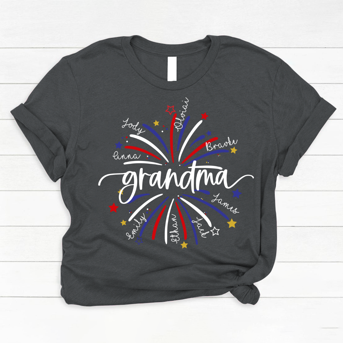 Grandma firework star And Grandkids 4th of july Classic Canvas