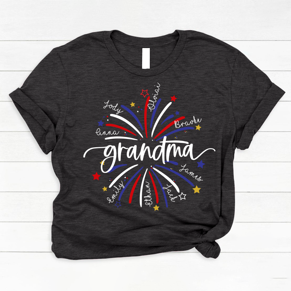 Grandma firework star And Grandkids 4th of july Classic Canvas