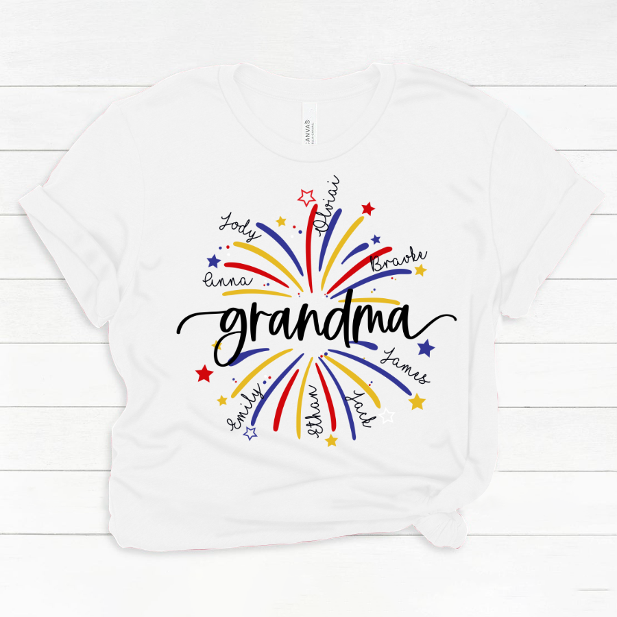 Grandma firework star And Grandkids 4th of july Classic Canvas