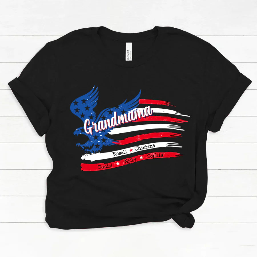 Grandmama With Grandkids Names 4th Of July CTL94 Classic Canvas