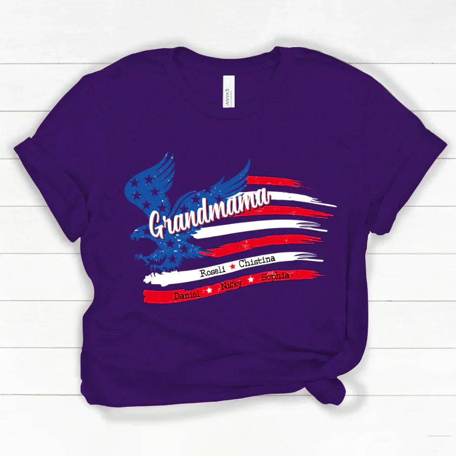 Grandmama With Grandkids Names 4th Of July CTL94 Classic Canvas