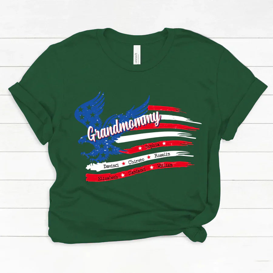 Grandmommy With Grandkids Names 4th Of July CTL94 Classic Canvas