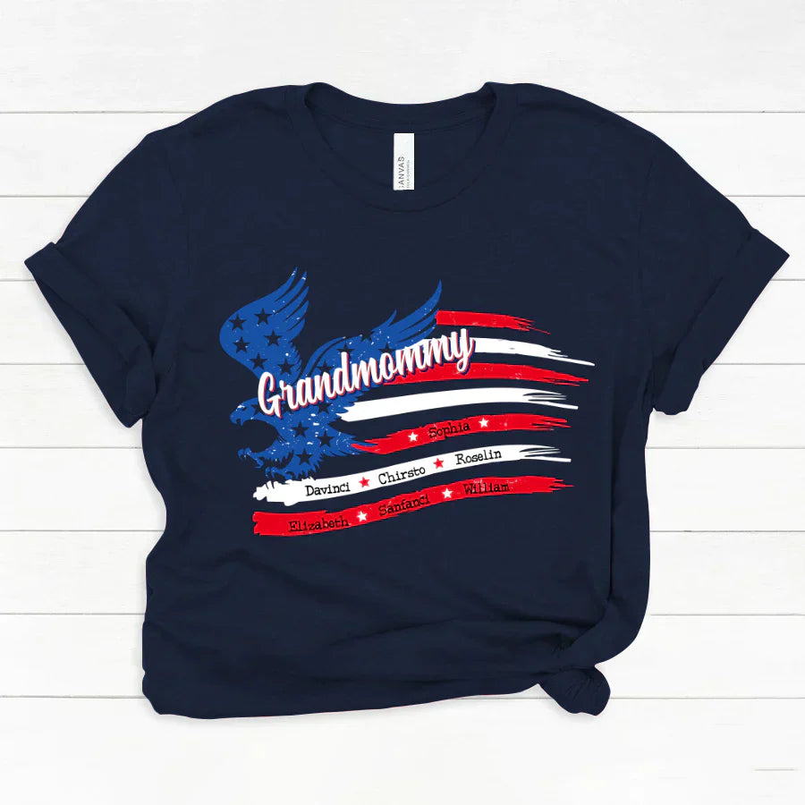 Grandmommy With Grandkids Names 4th Of July CTL94 Classic Canvas