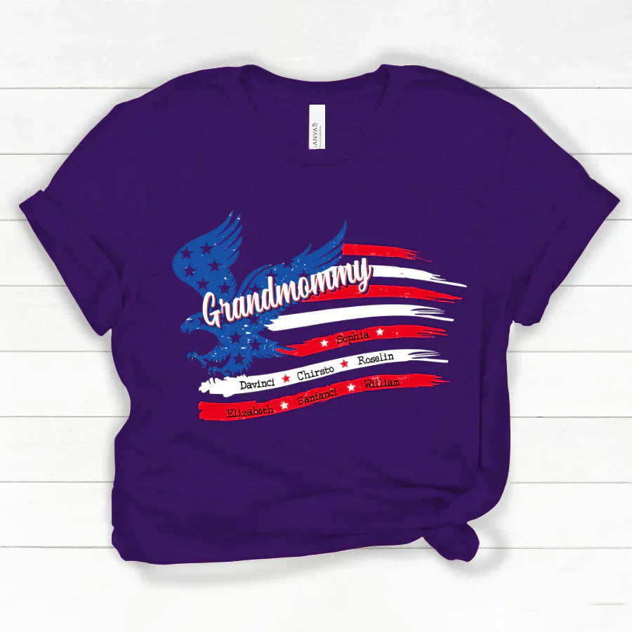 Grandmommy With Grandkids Names 4th Of July CTL94 Classic Canvas