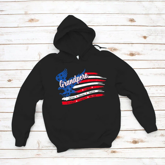 Grandpere With Grandkids Names 4th Of July CTL94 Hoodie