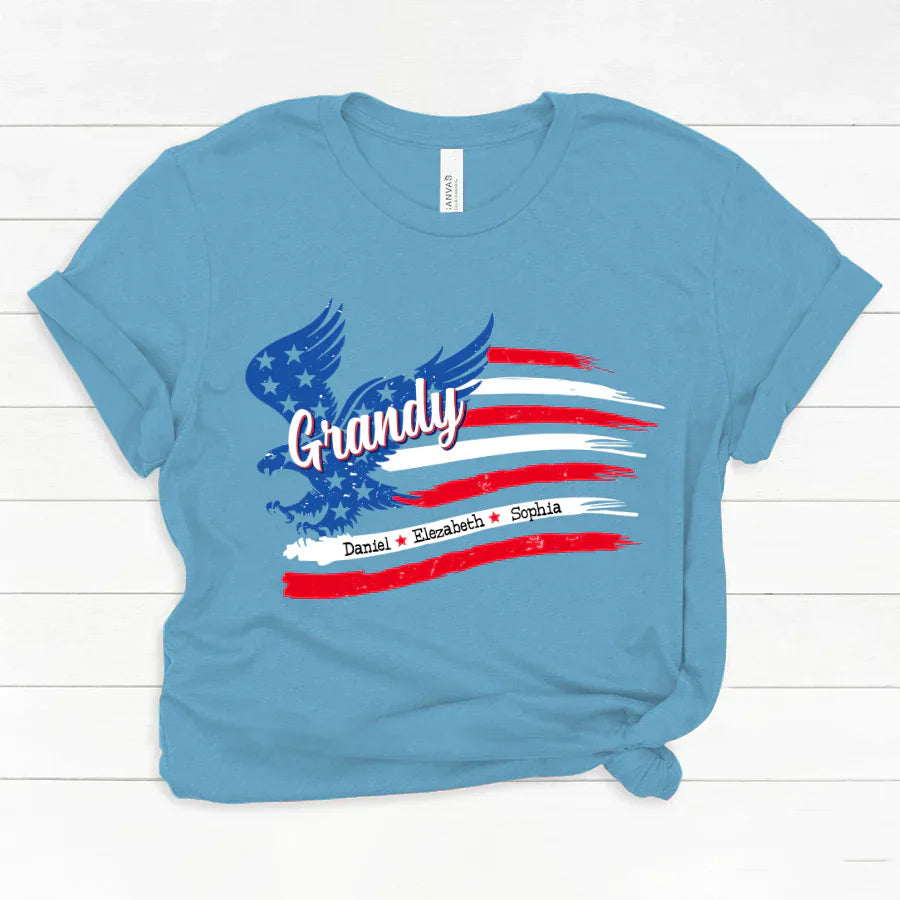 Grandy With Grandkids Names 4th Of July CTL94 Classic Canvas