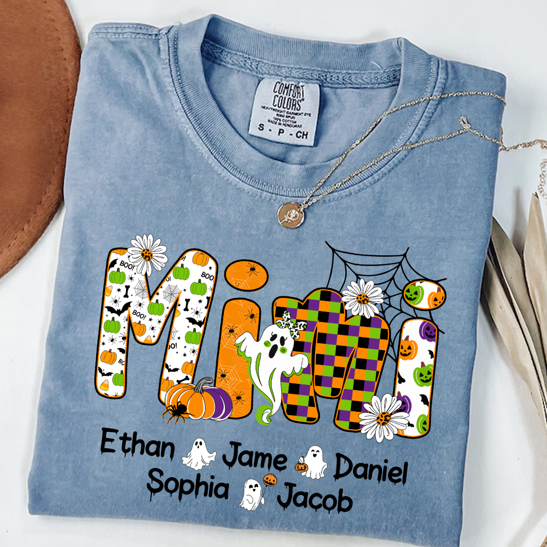 Halloween Mimi Custom Grandma And Grandkids Spooky Shirt
