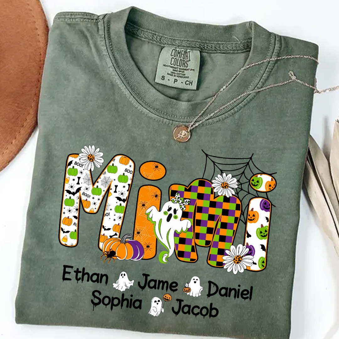 Halloween Mimi Custom Grandma And Grandkids Spooky Shirt
