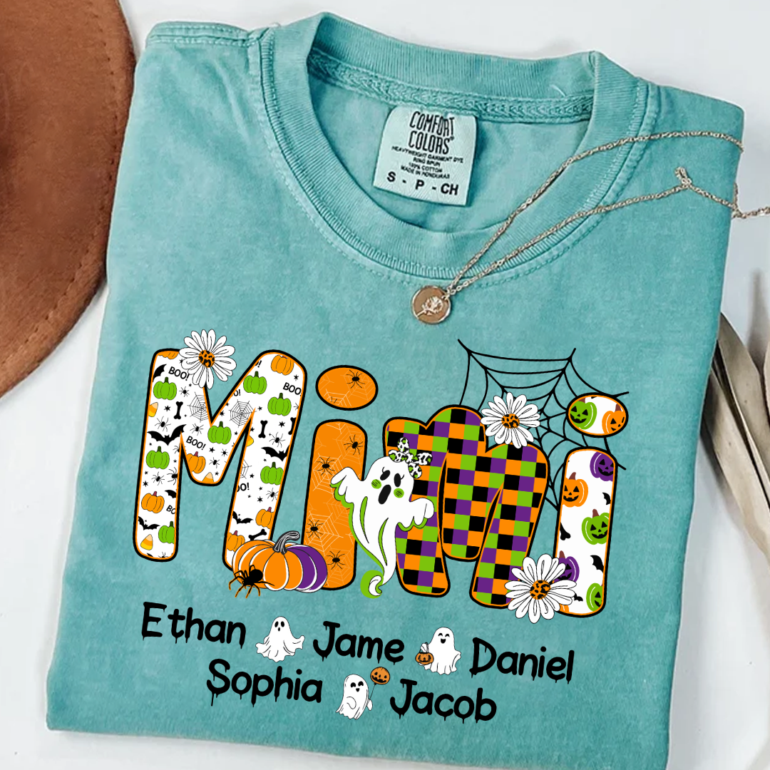Halloween Mimi Custom Grandma And Grandkids Spooky Shirt