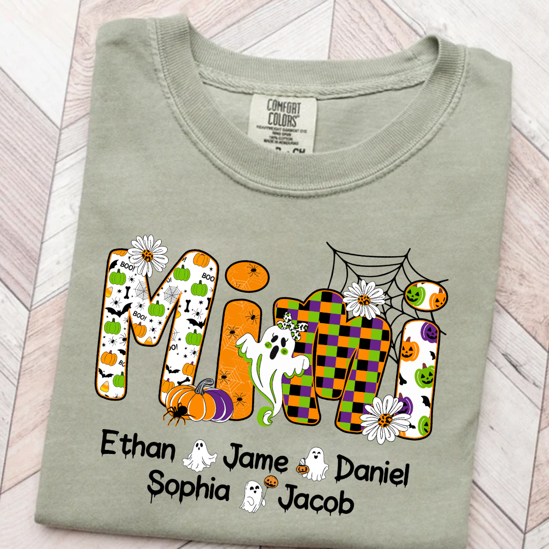 Halloween Mimi Custom Grandma And Grandkids Spooky Shirt