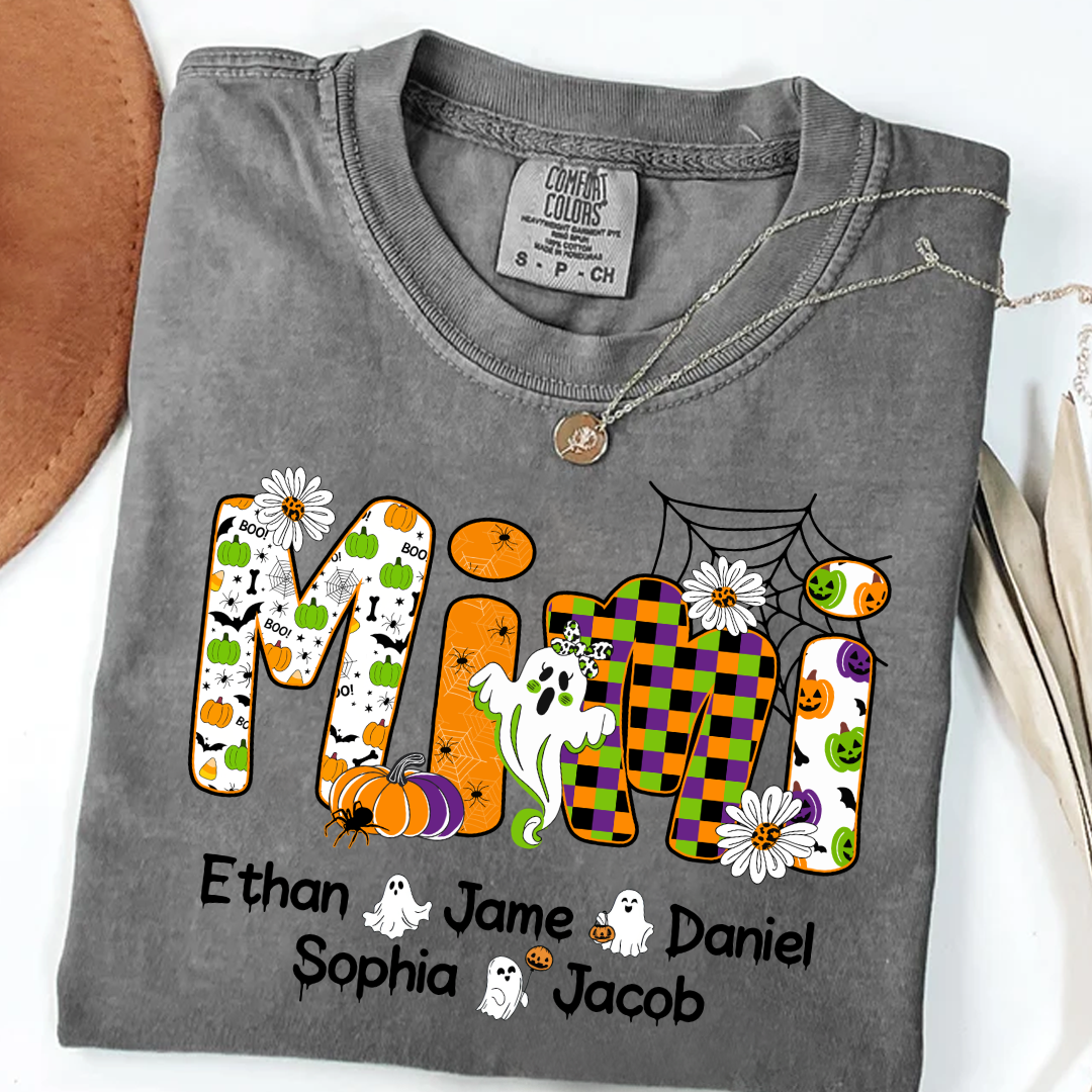 Halloween Mimi Custom Grandma And Grandkids Spooky Shirt