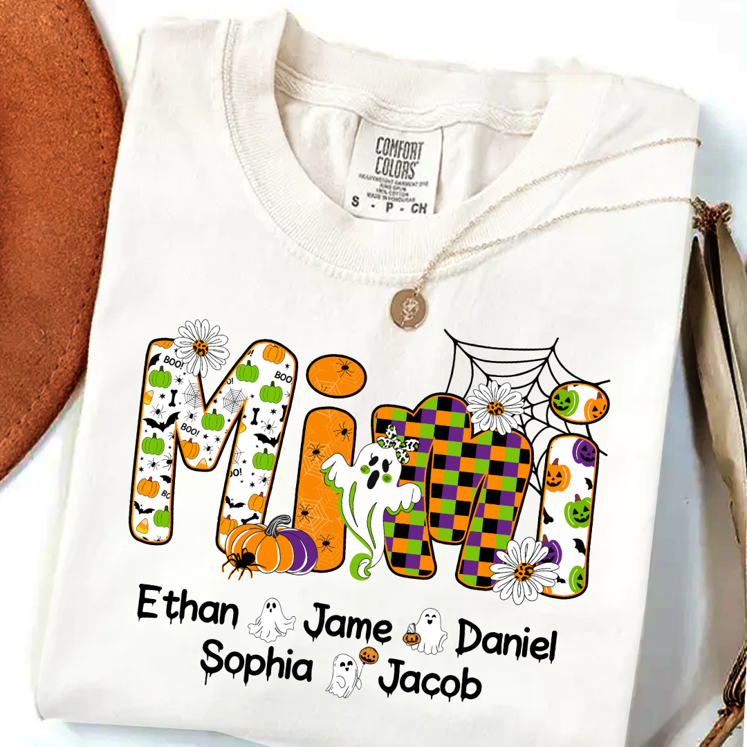Halloween Mimi Custom Grandma And Grandkids Spooky Shirt