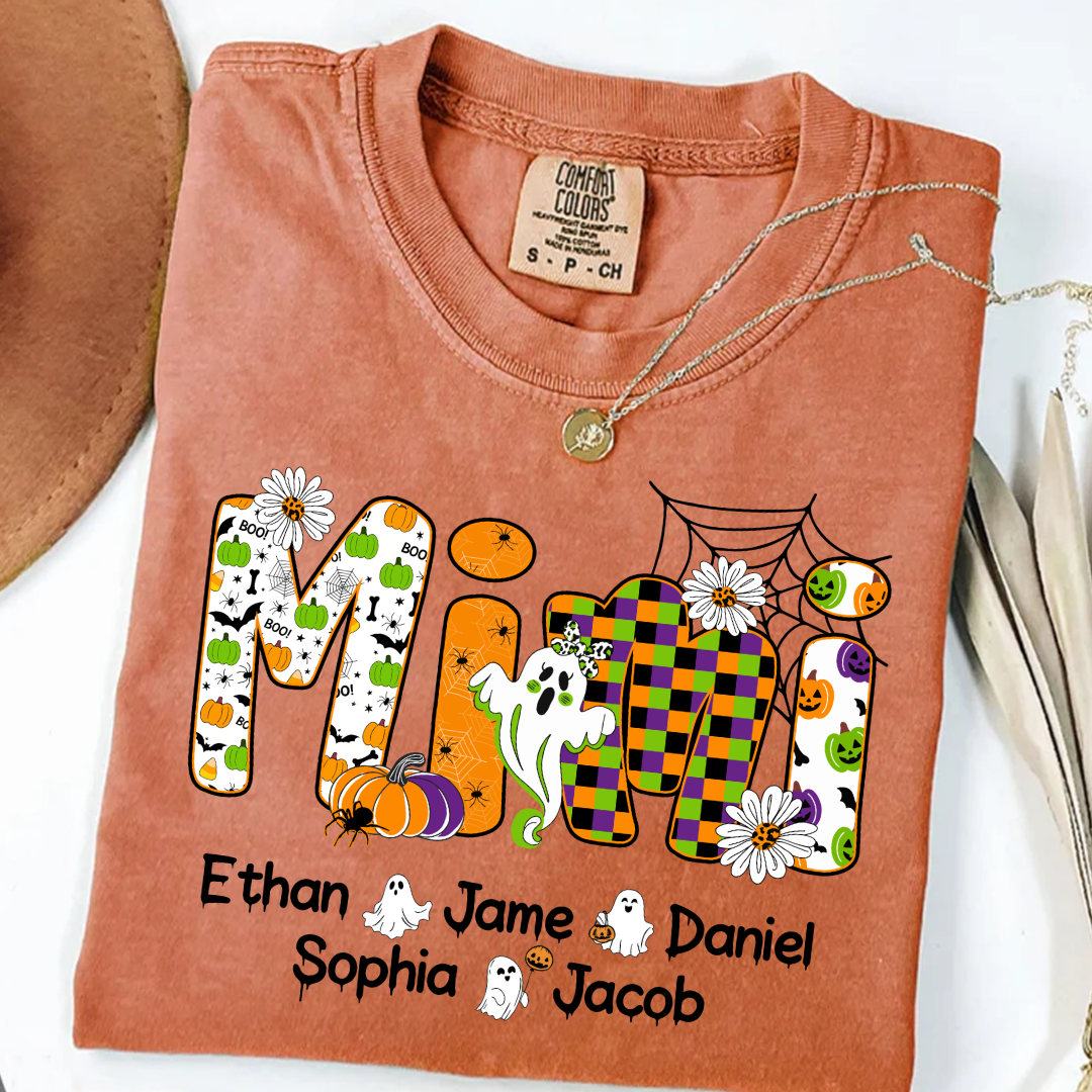 Halloween Mimi Custom Grandma And Grandkids Spooky Shirt