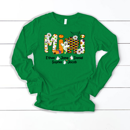 Halloween Mimi Custom Grandma And Grandkids Spooky Shirt