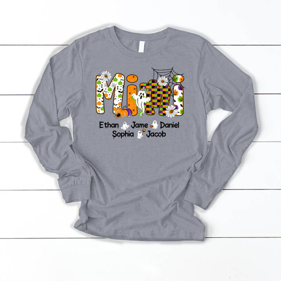 Halloween Mimi Custom Grandma And Grandkids Spooky Shirt