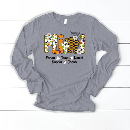 Halloween Mimi Custom Grandma And Grandkids Spooky Shirt