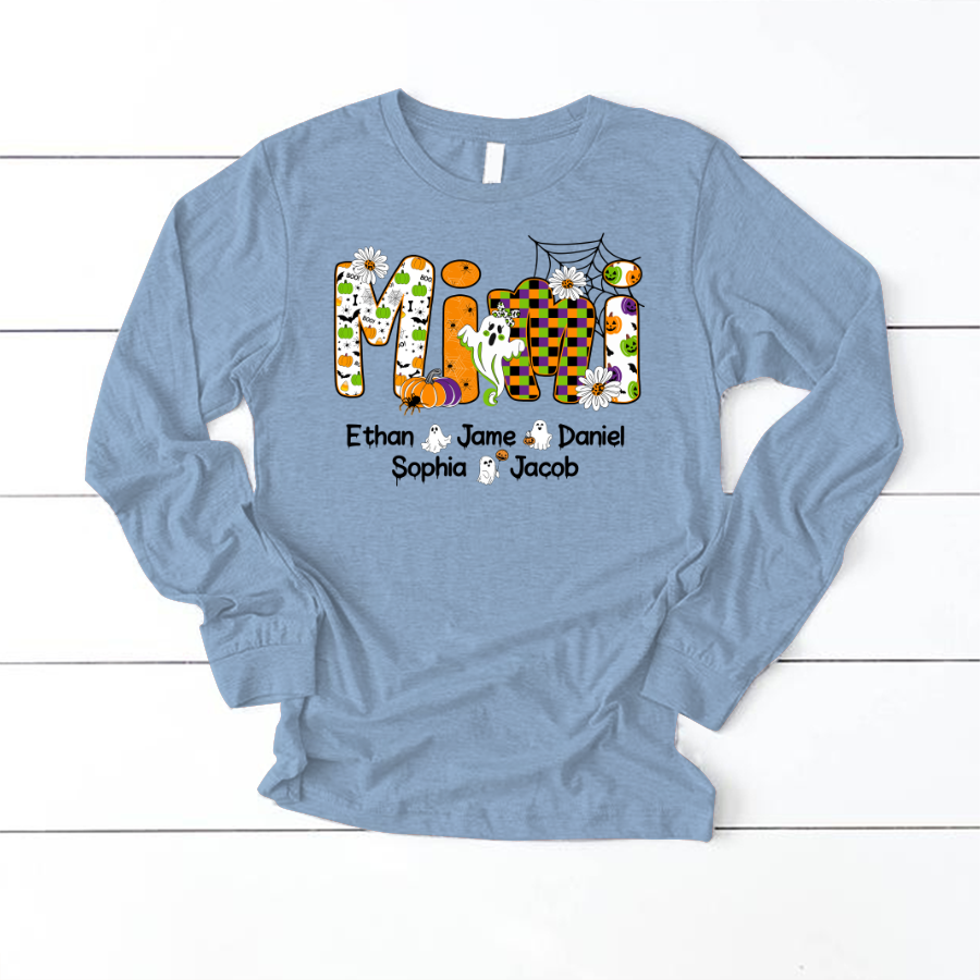 Halloween Mimi Custom Grandma And Grandkids Spooky Shirt