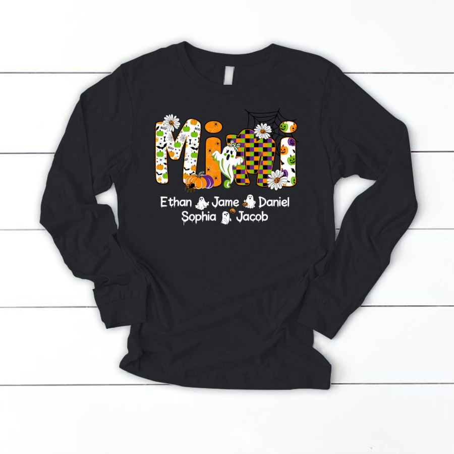 Halloween Mimi Custom Grandma And Grandkids Spooky Shirt