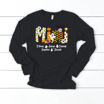Halloween Mimi Custom Grandma And Grandkids Spooky Shirt