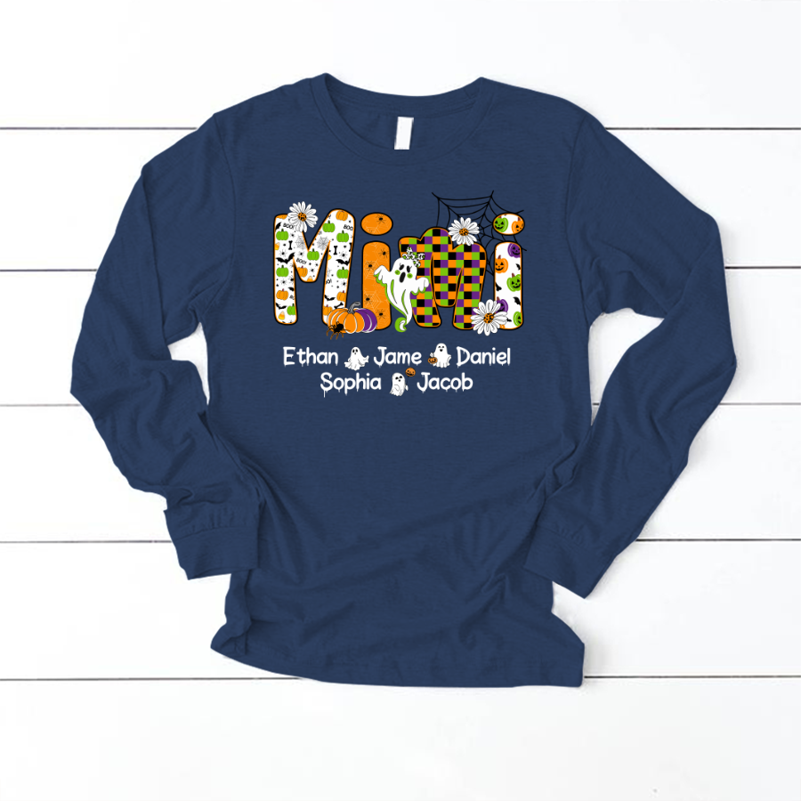 Halloween Mimi Custom Grandma And Grandkids Spooky Shirt