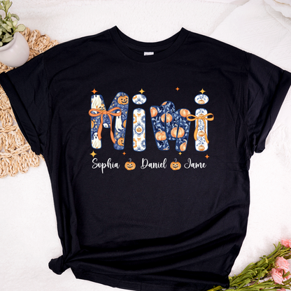 Halloween Mimi Custom Grandma and Grankids Autumn Vibes Shirt