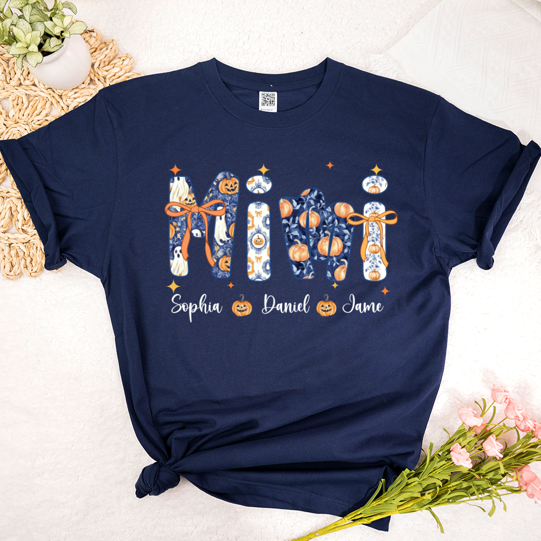 Halloween Mimi Custom Grandma and Grankids Autumn Vibes Shirt
