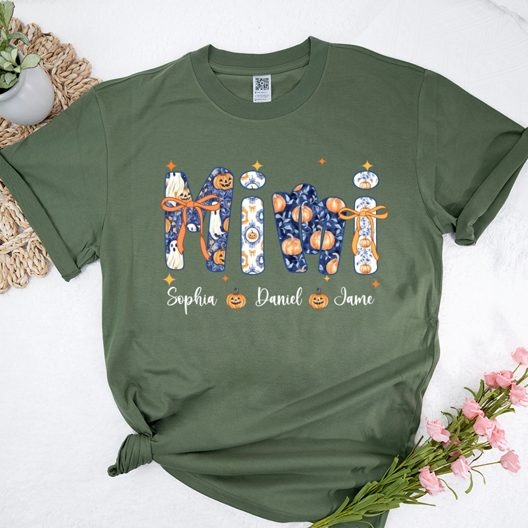 Halloween Mimi Custom Grandma and Grankids Autumn Vibes Shirt
