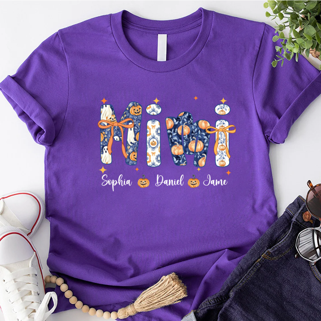 Halloween Mimi Custom Grandma and Grankids Autumn Vibes Shirt