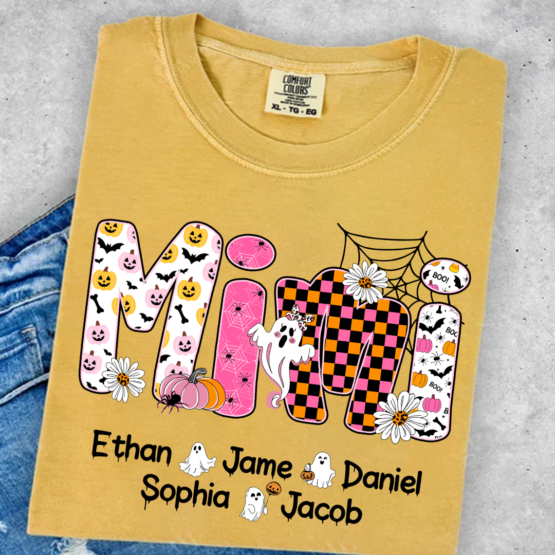 Halloween Mimi Pumpkins Boo Custom Grandma And Grandkids  Shirt